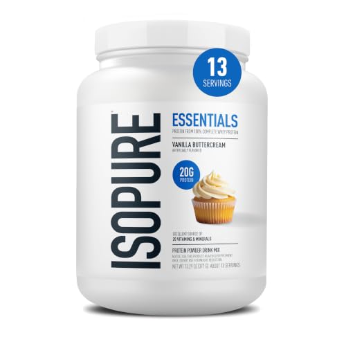 Isopure Essentials 100% Whey Protein Powder, Vanilla Buttercream 13.29 OZ - image 1