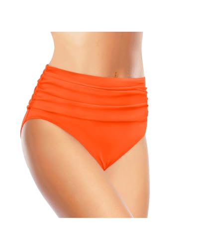 Image of Tempt Me Women's High Waisted Bikini Bottom Tummy Control Ruched Bathing Suit Swim Bottom