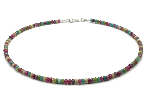 Collier ras du cou en jade bijoux minimalistes argent 925 de plage - 6