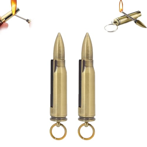 maollaa Portable Waterproof Flints Fire Starter Match, Durable Camping Fire Starter, Permanent Match Strike Set 10000 Times, Portable Kerosene Refillable Lighter for Outdoor (2pcs)