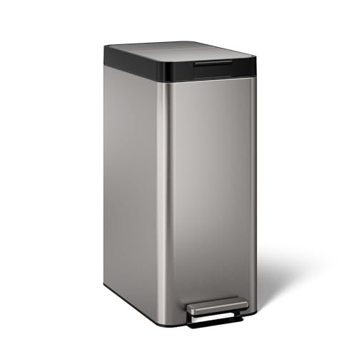 Caneca de basura rectangular de acero inoxidable 13 galones
