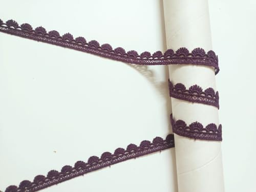 Image of Swag White Cotton Trim Laces and Borders Material for Saree Border, Suit, Kurta, Dupatta, Blouse, Gown, Lehenga & Neckline (Wine Purpal, 9 Meter)