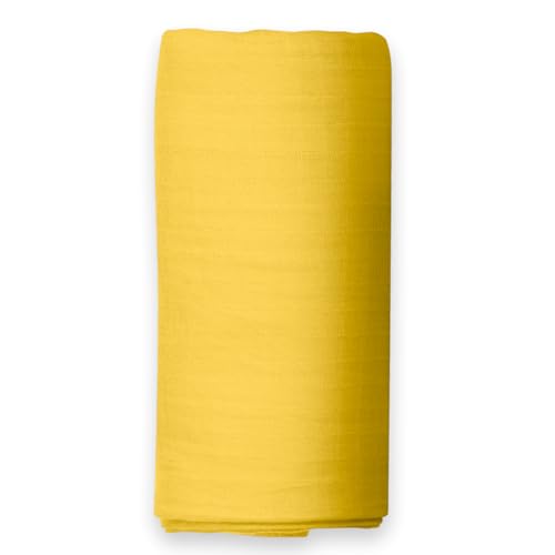 Image of The White Cradle 100% Organic Cotton Baby Swaddle Wrap, Large 112x112 cm Super Soft Muslin, 1 pc Pack, Yellow