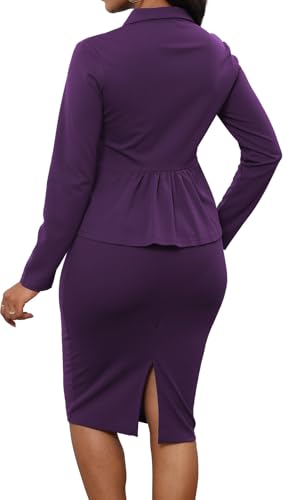 Image of Oxgmoky Women's Elegant Dresses Work Business Dress Bodycon Long Sleeve Pencil Dress