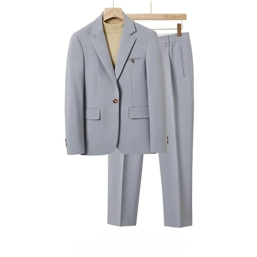 Men's Business Casual Suit Simple Black Brown Fashion Fit 2 Pcs Set (Blazer +Pants) Wedding3