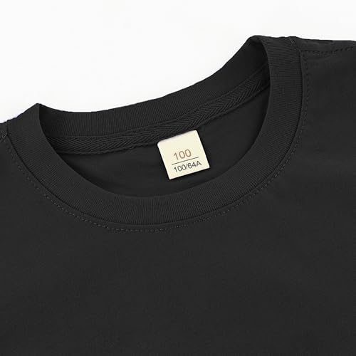 Image of Toddler Kids Short Sleeve Crew Neck T-Shirt Pullover, Loose Fit Casual Basic Tees for Boys Girls 2-8 Years