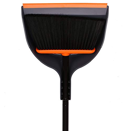 Treelen Angle Broom And Dustpan Set, Dust Pan Snaps On Broom Handles Orange #TOP6