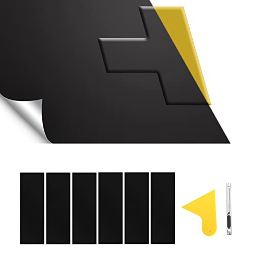 Image of Compatible with 11.8 inch x 4 inch Bowtie Emblem Wrap Kit for Chevy Logo Overlay Vinyl Wrap with Spatula and Cutter 6PCS Matte Black