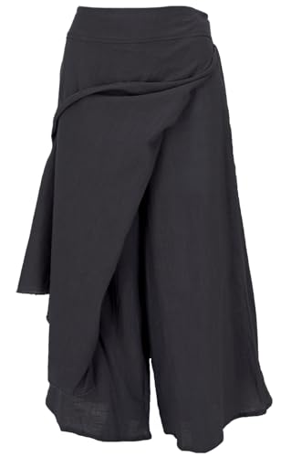 GURU SHOP Ethno Hosenrock, Boho Maxirock, Sommerrock - Schwarz, Damen, Baumwolle, Size:S/M GURU SHOP Ethno Hosenrock, Boho Maxirock, Sommerrock - Schwarz, Damen, Baumwolle, Size:S/M