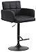 Tabouret de Bar Design Los Angeles Similicuir Dossier Et Accoudoirs I Chaise Haute Réglable en Hauteur I Accoudoir, Couleur:Noir, Couleur du Cadre:Noir