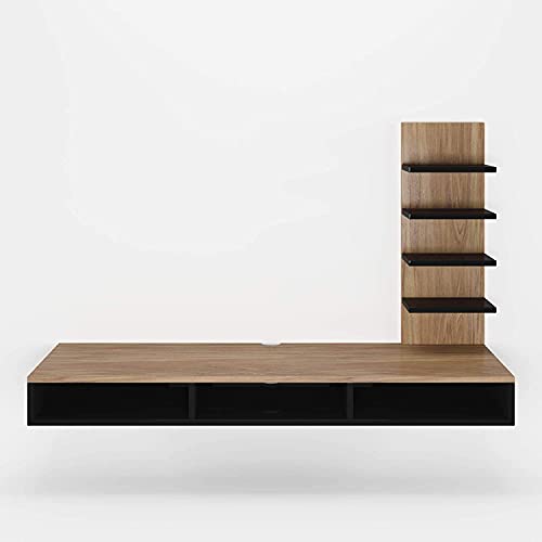 Furnifry Wooden TV Entertainment Unit/Wall Set Top Box Shelf Stand/Tv Cabinet For Wall/Set Top Box Holder For Home/Living Room (BL & BR), (10 X 10 X 5Cm)