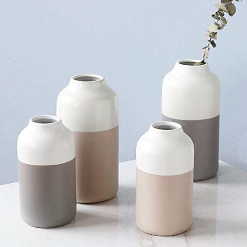 Vase de table céramique blanche déco salon moderne pour fleurs séchées - 4