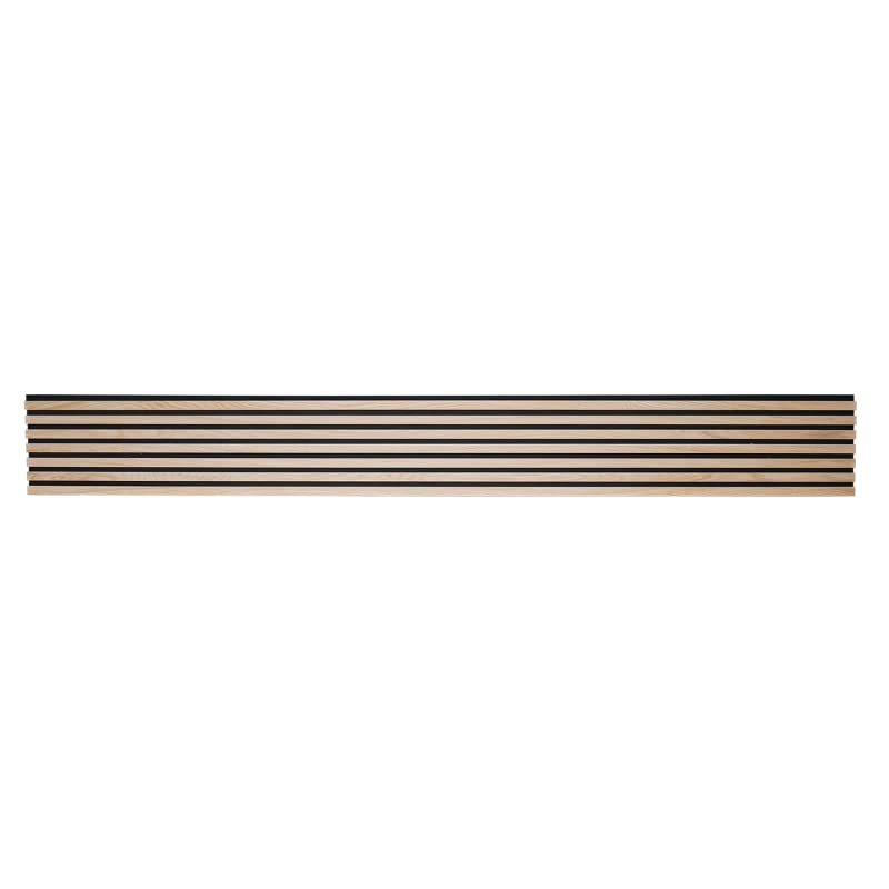 DECOON - Lot de 2 Panneaux tasseaux bois décor chêne clair - Isolation acoustique & design moderne - Fond noir, idéal mur TV & bureau - Pose facile - 250 x 30 x 1,9 cm (1,5 m²)