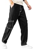 Sailwind Men's Wild Cargo Pants Relaxed Fit Contrast Topstitching Cargo Black