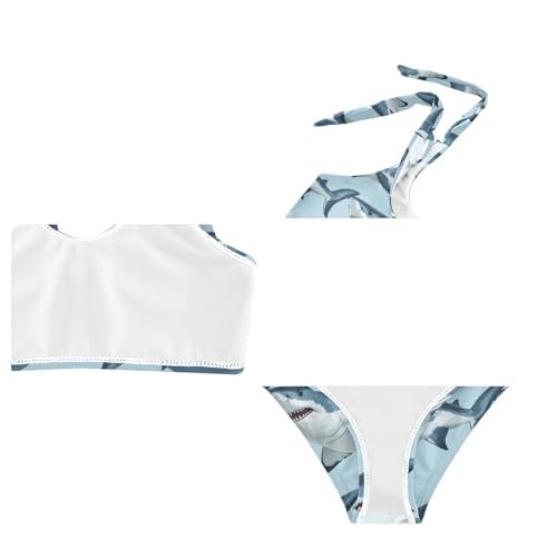 Wusikd Great White Shark Girls Swimsuits Two Piece Swimwear Bikini Set for for Girls Size 3T4