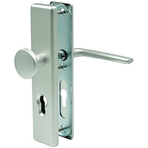 Buddy4Home house accessoires Tür-Schutzbeschlag Madrid Profilzylinder Wohnungs-Eingangstür Langschild Tür 72mm, Wechselgarnitur, rund Cover