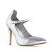 Produktbild Andrés Machado - AM5310 - Spangen - Pumps mit schlanker Spitze für Damen Mädchen Teenager - Brautschuhe - schlanker Absatz - Silber, EU 32