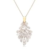 ARATLENCH Acrylic Pendant necklace Earrings – Long Statement Leaf Charm Necklace Tortoise Resin Palm Leaf Earrings Fashion Necklaces Earrings for Women (White)