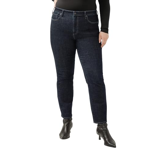 Silver Jeans Co. Women's Plus Size Isbister High Rise Straight Leg Jeans