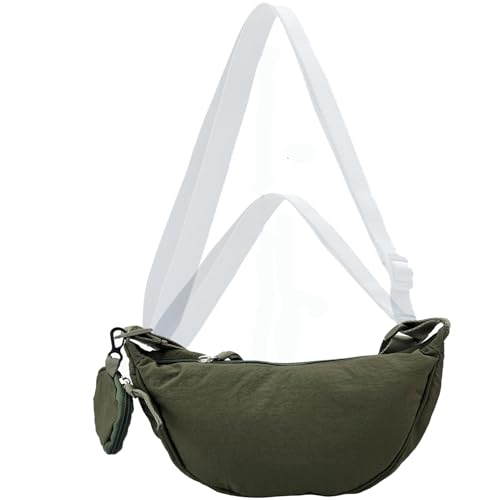 Image of Nylon Crescent Crossbody Bag for Women Purses Trendy Men,Small Travel Sling Bag Hobo