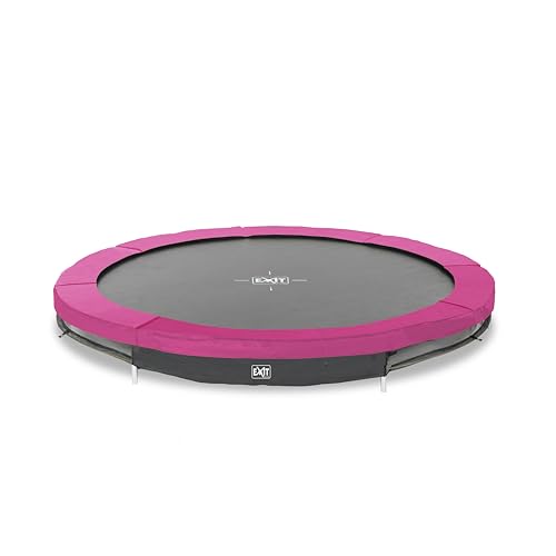 EXIT Toys Silhouette Sports Bodentrampolin - ø305cm - Rundes Inground Gartentrampolin Outdoor - für Personen ab 14 Jahren - Mit Fußschutzsystem - Sicherer Einstieg - Gute Sprungkraft - Rosa