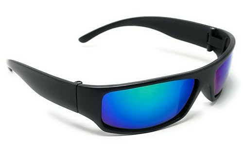 My Shades - Mens Black Color Mirror Sunglasses - Wrap Around Slim Flat Top Gangster Style3