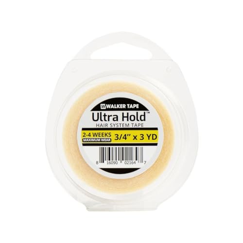 Image of Walker Tape Ultra Hold Hair Patch Tape 3 /4 inch Inch X 3 Yards Strong Hold | Extra Strong Hold Up To 2-4 Weeks, Water & Sweat Resistant, Skin Friendly, Flexible For Wigs & Toupees, Pack Of 1