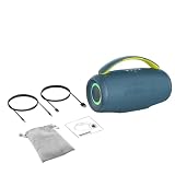 Cocoarm Altoparlante BT Portatile Altoparlante Wireless 50W con Luci BT 5.3 RGB Batteria da 6000 MAh Bassi Potenti per Feste in Casa Viaggi all'aperto (BLUE)