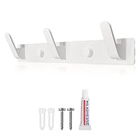 Sevenpers Coat Hooks Wall Mounted, Heavy Duty Coat Rack, Adhesive Coat Hooks for Wall, Coat Hangers with 3 Hooks, Multipurpose Wall Hooks for Hanging Clothes, Robes, Bags, Towels, Keys
