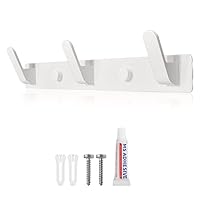 Sevenpers Coat Hooks Wall Mounted 3 Hooks White