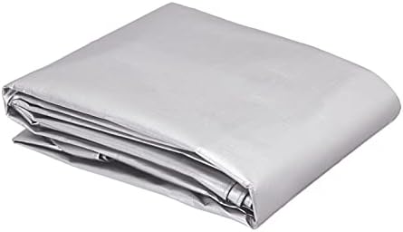 AmazonCommercial Waterproof Multi-Purpose Polyethylene Tarpaulin, 6.1 x 6.1 m, 10 mil Thick, Brown/Silver, Pack of 1