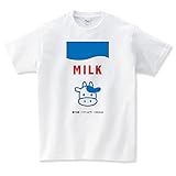 [Short plate] 牛乳 Tシャツ メンズ レディース 半袖 かわいい 白 (M)