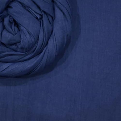 Image of 100% Pure Cotton Mulmul Fabric Material | Reusable Ultra Fine Mulmul Fabric | Lightweight Soft Smooth Piece Linning, Stole, Dupatta, Cushion Pillow Cover (Marlin Blue, 2.5 Meters)