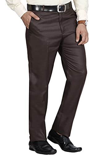 Image of Mc Henry Men's Classic Solid Formal Comfort /Regular Fit Stretchable Wrinkle Free Trousers
