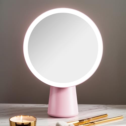 Espejo con iluminación LED regulable, 3 modos de luz y diseño portátil de baño 3