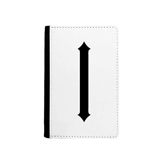 Étui portefeuille pour passeport chiffres romains noir en texture haute qualité