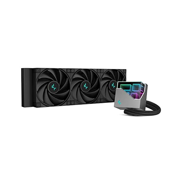 DeepCool CPU Wasserkühlung LT720 360mm AIO Flüssigkeitskühler 4. Generation Doppelkammerpumpe 3100RPM Mehrdimensionale Infinity Mirror ARGB Block 300w TDP Anti-Leck-Technik AMD AM4/AM5 LGA 1700/1200