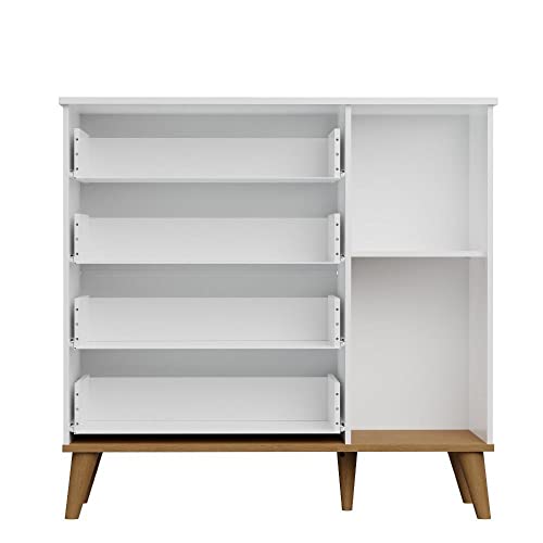 Cômoda de Bebê Fraldário 1 Porta 4 Gavetas Luma Carolina Baby Branco/bétula