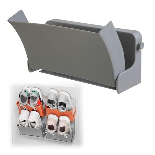 momgyaamz Zapatero Pared Estante Zapatos Plegable - 22.5 * 10.5 * 6.5cm Montado En La Pared para Estante De Zapatos, Impermeable Multifuncional Para Baño, Dormitorio, Sala Estar, Gris, 1 Pieza