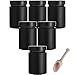 mikken 6 Schwarze Gewürzgläser 190 ml, Einmachgläser mit Schraubdeckel inkl. Einer Gewürzschaufel ml Glas günstig Kaufen-mikken 6 Schwarze Gewürzgläser 190 ml, Einmachgläser mit Schraubdeckel inkl. Einer Gewürzschaufel