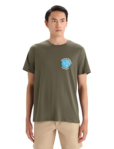 Icebreaker Merino Men's Tech Lite II Short Sleeve Graphic Tee, Loden Earth, Large