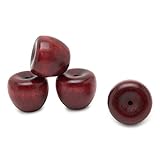 Wooden Apples for Crafts 1-3/8 inch, Pack of 5 Realistic Fake Apples, Fake Fruit for Vintage Red Apple Kitchen Decor, by Woodpeckers
