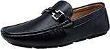 Jousen Men's Loafers Casual Slip On Driving Shoes Metal Buckle Boat Loafer (AMY801 Black 12)