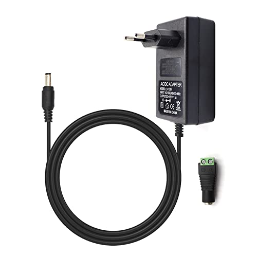 Arotelicht Alimentatore per Striscia LED 12V 3A Adattatore Spina UE per Striscia LED COB 3528/5050 Alimentazione Massima 36W, Adattatore di Alimentazione AC100-240V