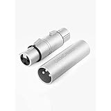 XLR,CableCreation [1セットあり] XLRオス-オス＆XLRメス-メス3ピン(3PIN)アダプタ、キャノンコネクタ xlr変換プラグ ステレオミニプラグ マイクロフォン対応 ミキサー シルバー
