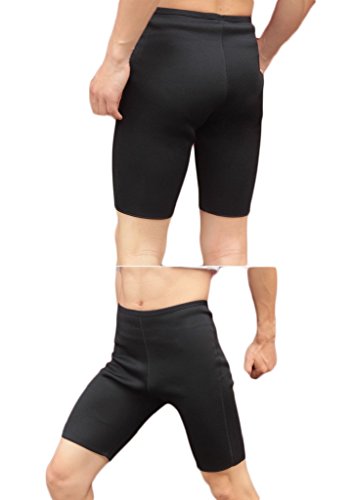 Bakerdani Mens Hot Sweat Thermo Shorts, Neoprene Body Shaper, Comfortable Slimming Shapewear, Thighs Fat Burner, Workout Sauna Pants For Weight Loss #TOP2