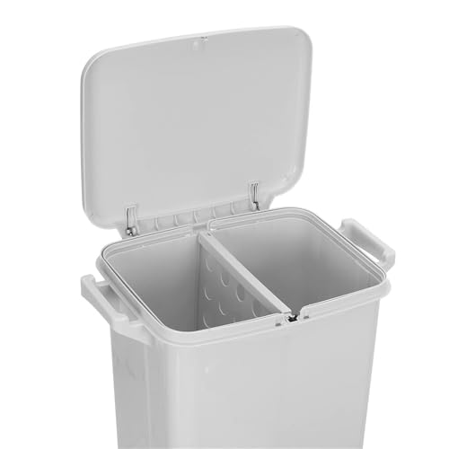 Caneca de Basura con 2 Capas y Ruedas 55L miniatura 3