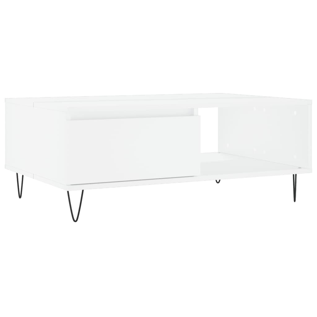 Table basse pour canapé et salon blanc au design moderne épuré