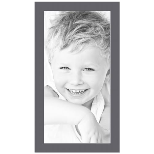 12x24 Granite/Mountain Grey Custom Mat for Picture Frame with 8x20 Opening Size (Mat Only, Frame NOT Included) - 5 Pack