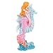 Mipcase Small Mermaid Figurines Decor Resin Mermaid Sitting on Seahorse Statue Aquarium Fish Tank Landscape Ornament Mermaid Birthday Party Cake Topper Mermaid Decor for Home
